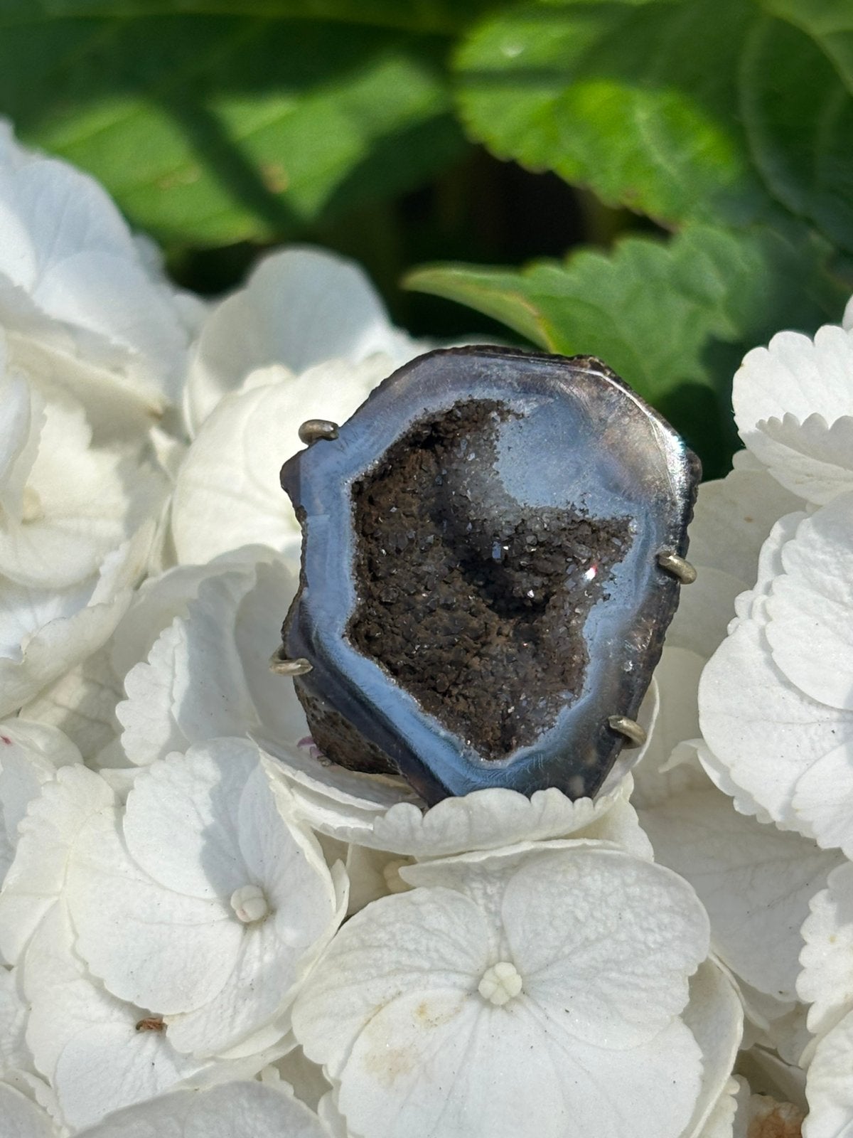 Agaat ring maat 16 - Uniek en stijlvol, Sieraden, Tassen en Uiterlijk, Ringen, Overige materialen, Overige kleuren, Nieuw, Ophalen of Verzenden
