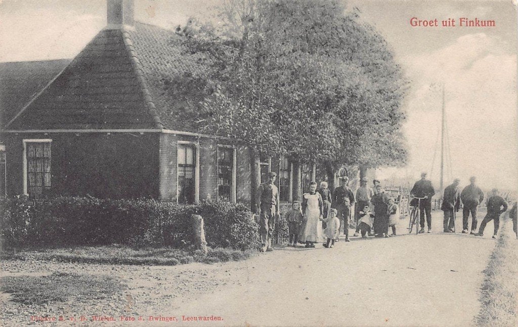 978 Groet uit Finkum - begin 1900, Ophalen of Verzenden, Voor 1920, Gelopen, Friesland