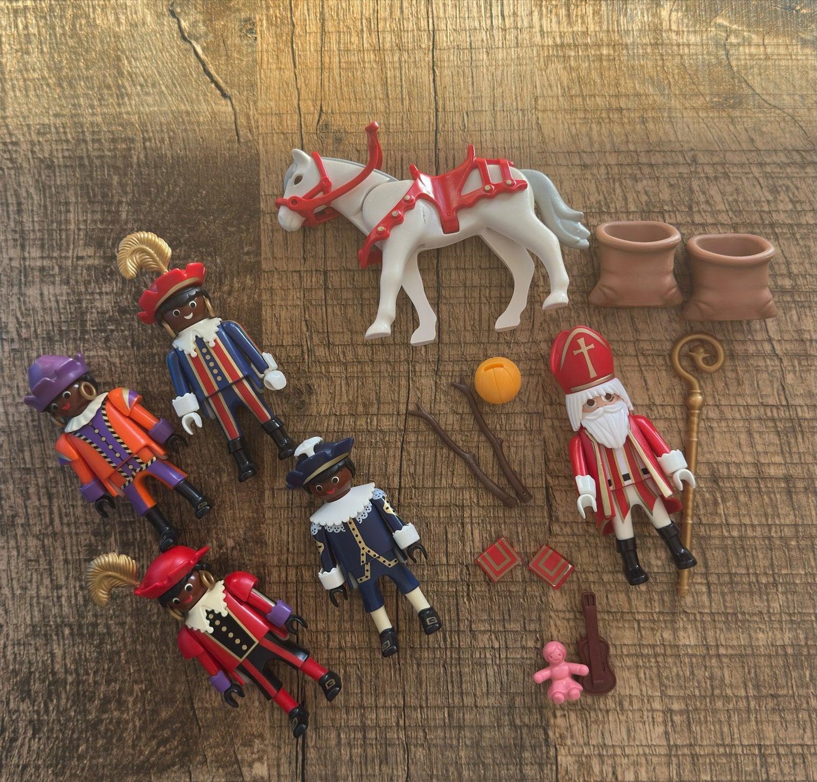 PLAYMOBIL Sinterklaas set met paard en Pieten, Gebruikt, Losse onderdelen, Ophalen of Verzenden, Figuren