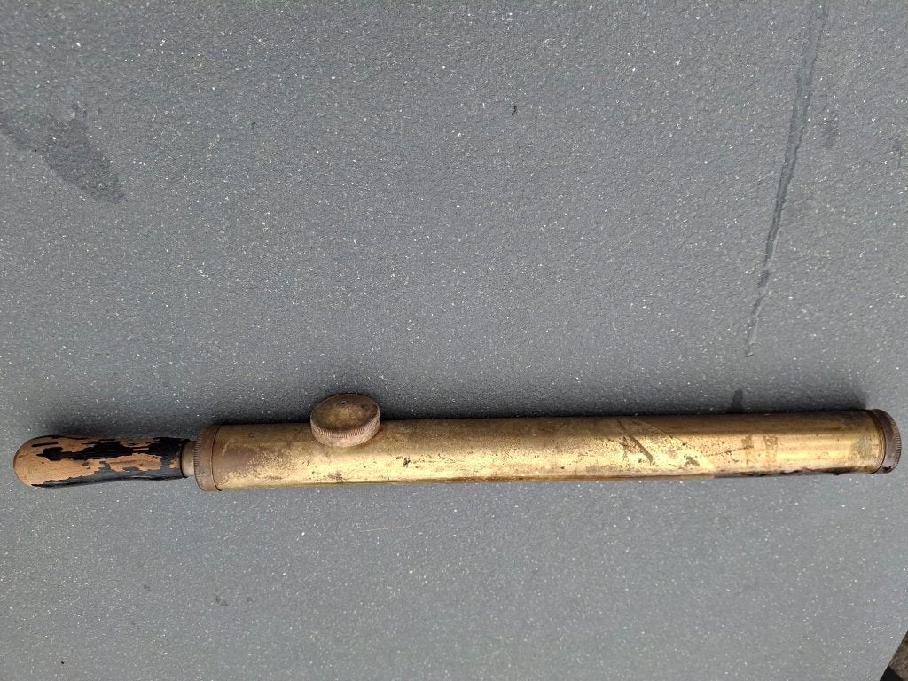 Oude koperen gifspuit, Antiek en Kunst, Ophalen of Verzenden