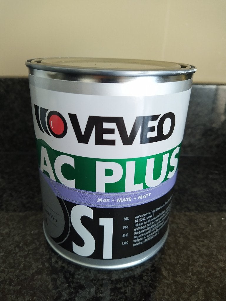 veveo ac plus S1 wit muurverf, Wit, Ophalen of Verzenden, Minder dan 5 liter, Verf