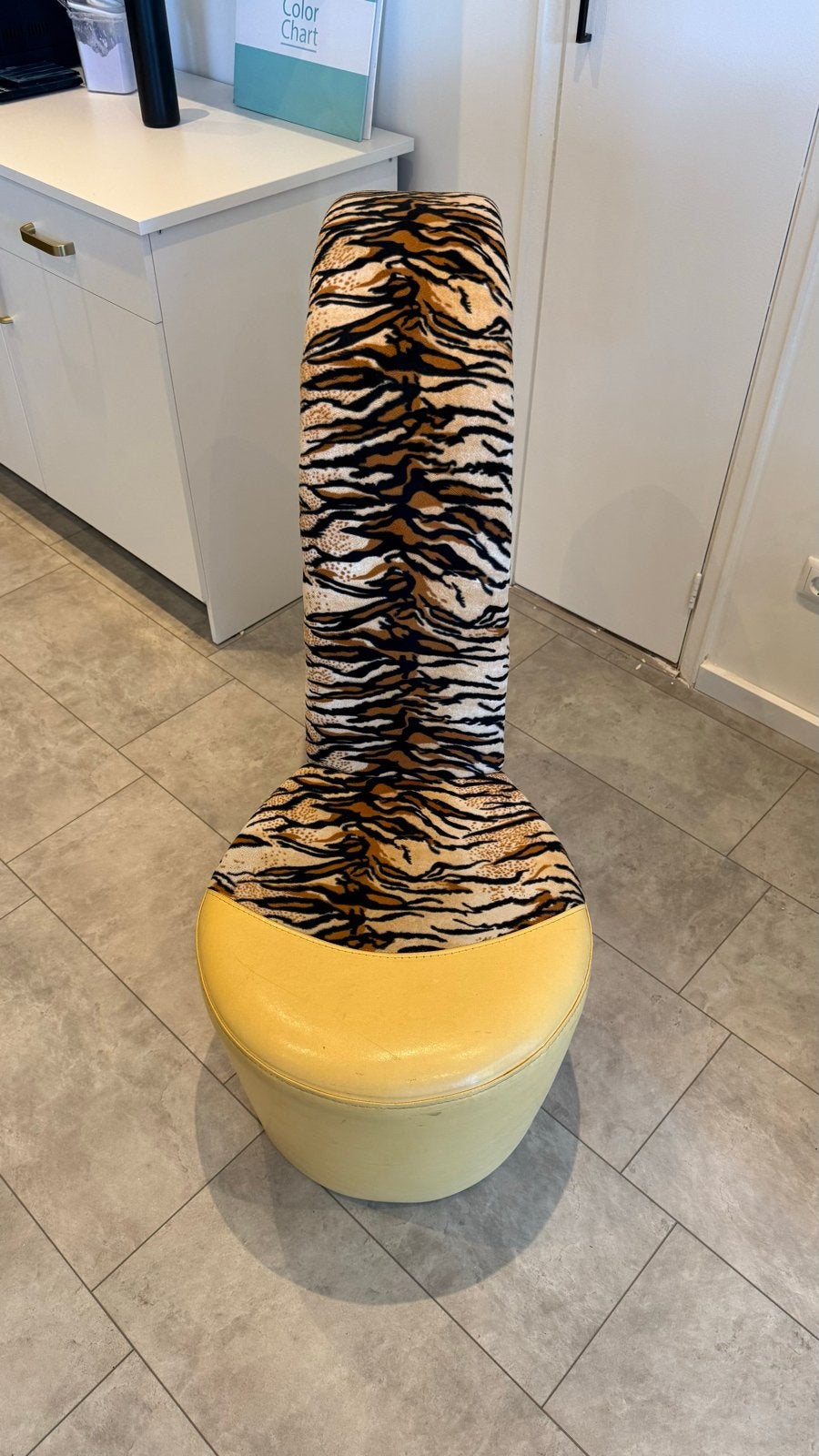 Unieke Hoge Hak Stoel met Panter Motief, Gebruikt, Overige kleuren, Ophalen of Verzenden, Eén