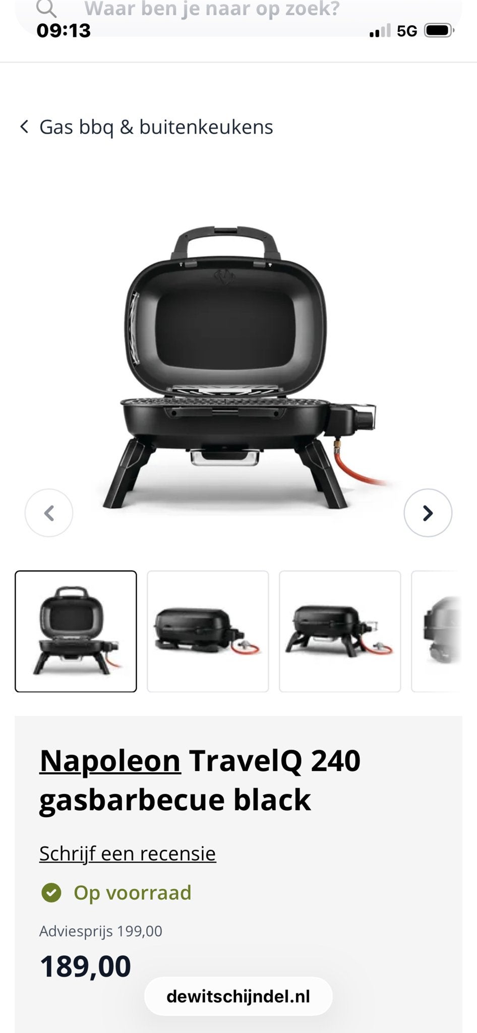 Napoleon TravelQ 240 gasbarbecue - Compact en Krachtig, Ophalen, Zo goed als nieuw