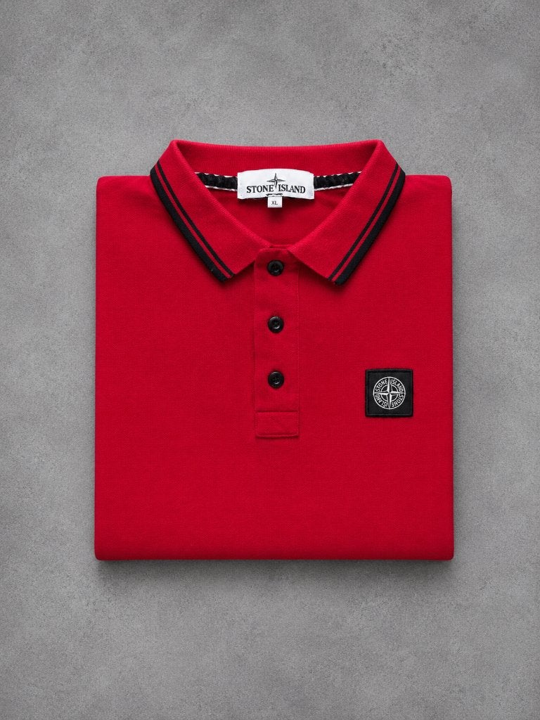 Stone Island Polo Shirt Rood XL Patch Logo Topstaat, Maat 56/58 (XL), Ophalen of Verzenden, Rood, Stone Island