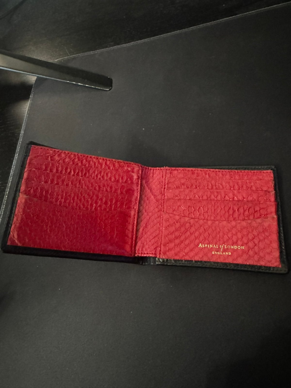 Aspinal of London - Luxe Wallet slangenleer, Ophalen of Verzenden, Zo goed als nieuw, Zwart