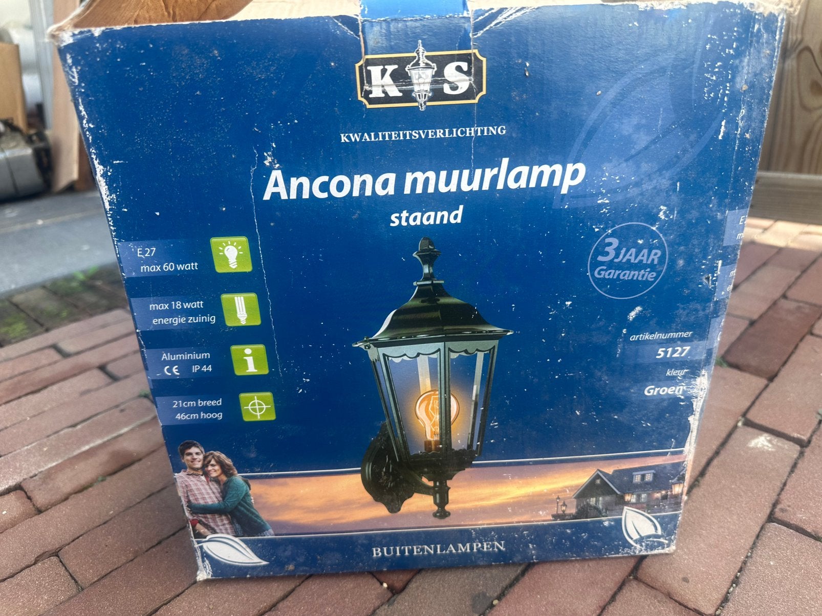 Ks verlichting Ancona muurlamp, Tuin en Terras, Minder dan 50 watt, Wandlamp, Aluminium, Ophalen of Verzenden