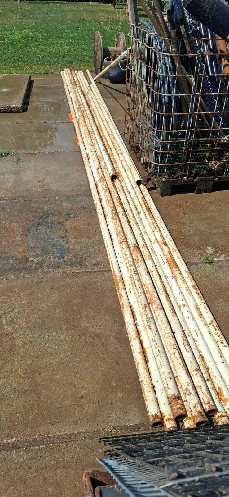 metalen buizen 84 meter 51mm, Ophalen, Overige materialen, Gebruikt, 6 meter of meer