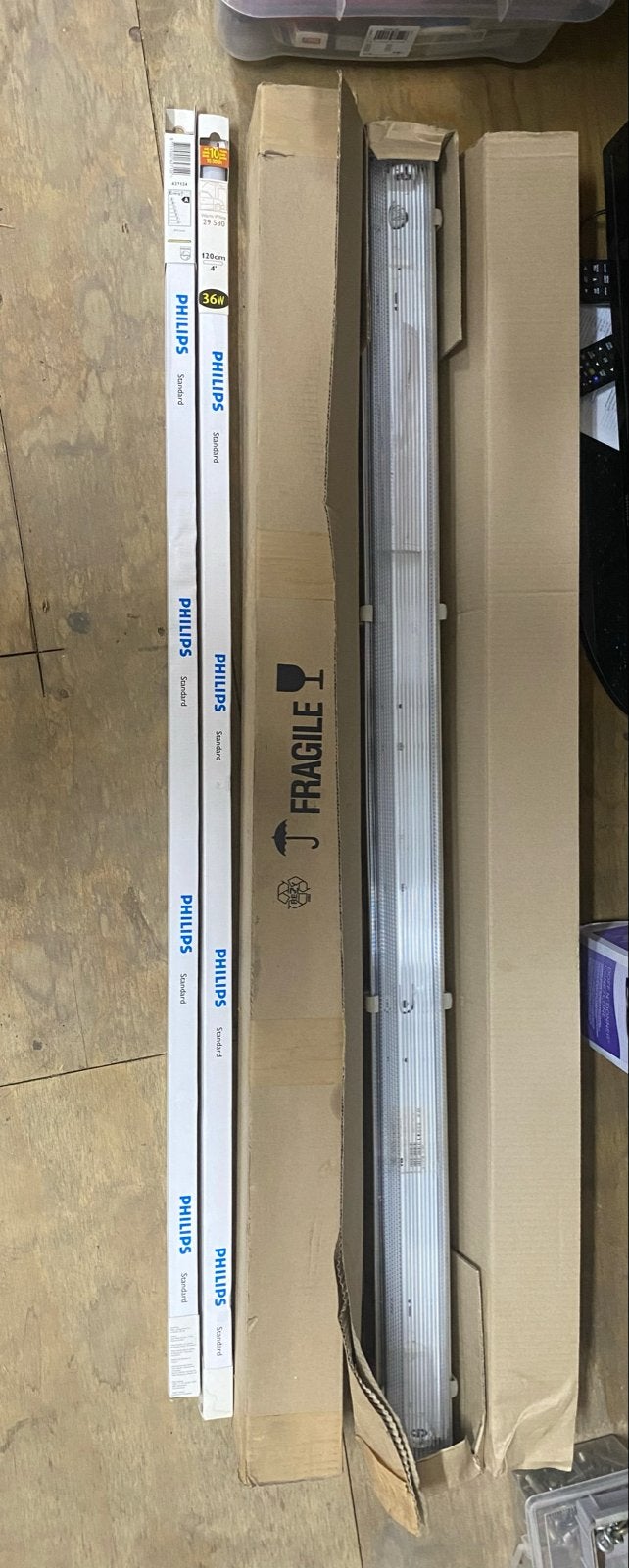 2 Nieuwe Philips TL Bakken met Buizen - 120cm, 36W, Ophalen, Nieuw, Overige typen
