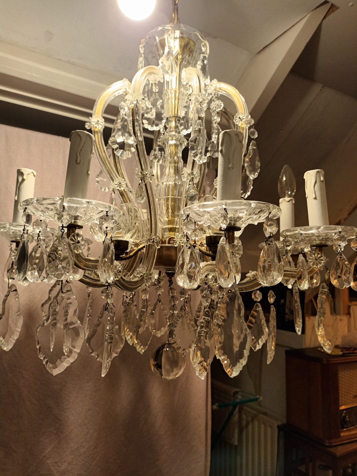 Maria Theresia kroonluchter, Ophalen, Gebruikt, Klassiek  Eclectisch, Glas