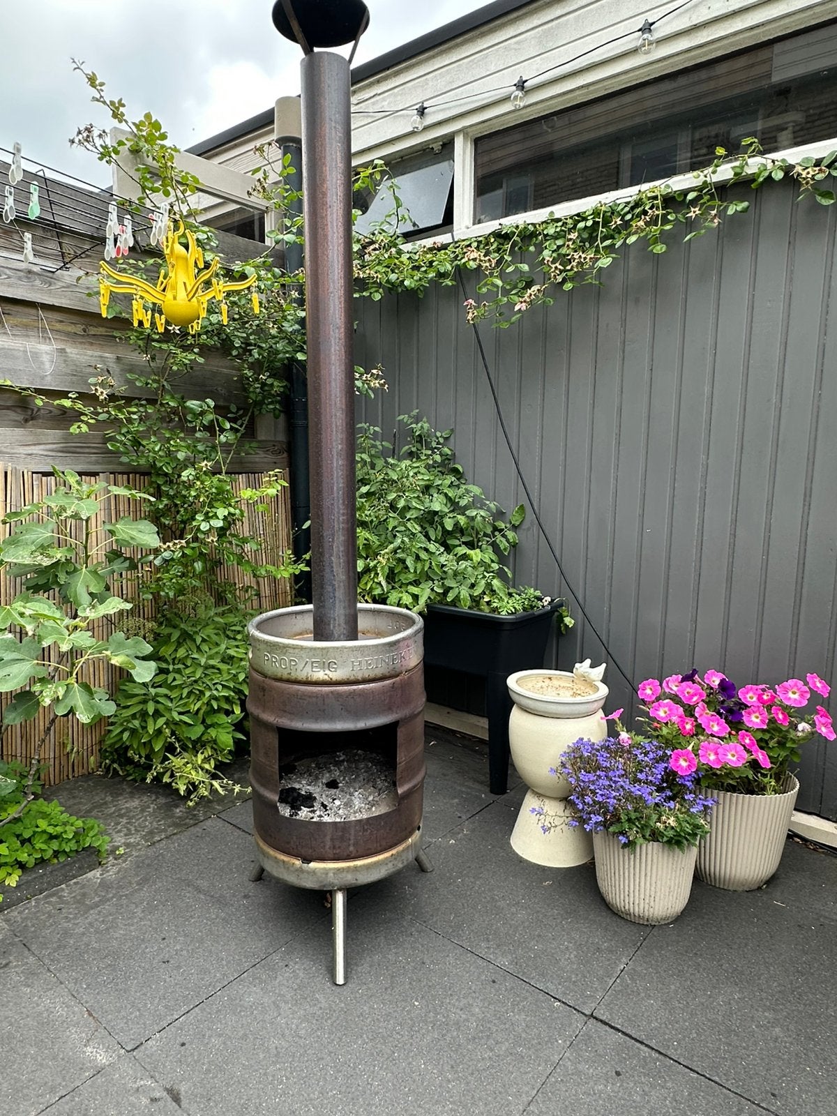 Tuinhaard van bierfust., Tuin en Terras, Ophalen, Zo goed als nieuw