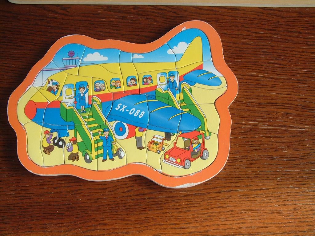 kinderpuzzel puzzel vliegtuig, Ophalen of Verzenden, Meer dan 50 stukjes
