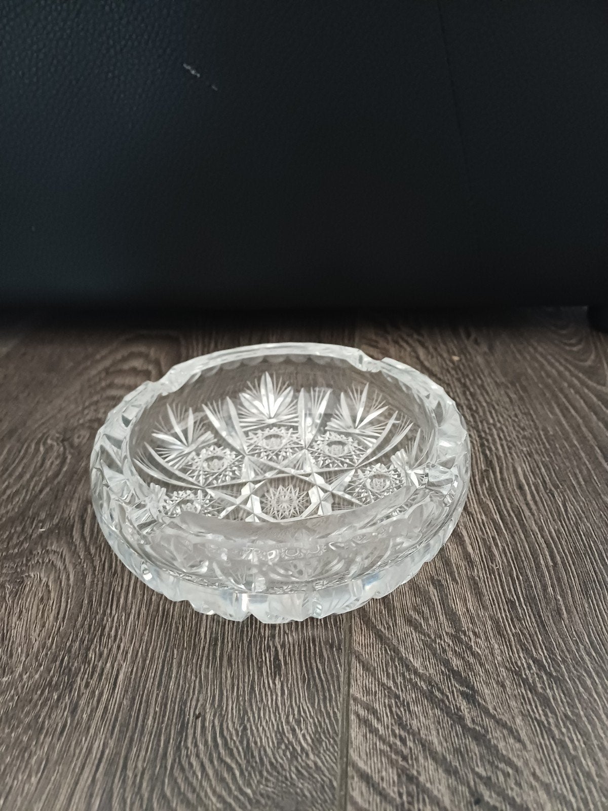 Kristallen asbak met stermotief, Antiek en Kunst, Antiek | Glas en Kristal, Ophalen of Verzenden