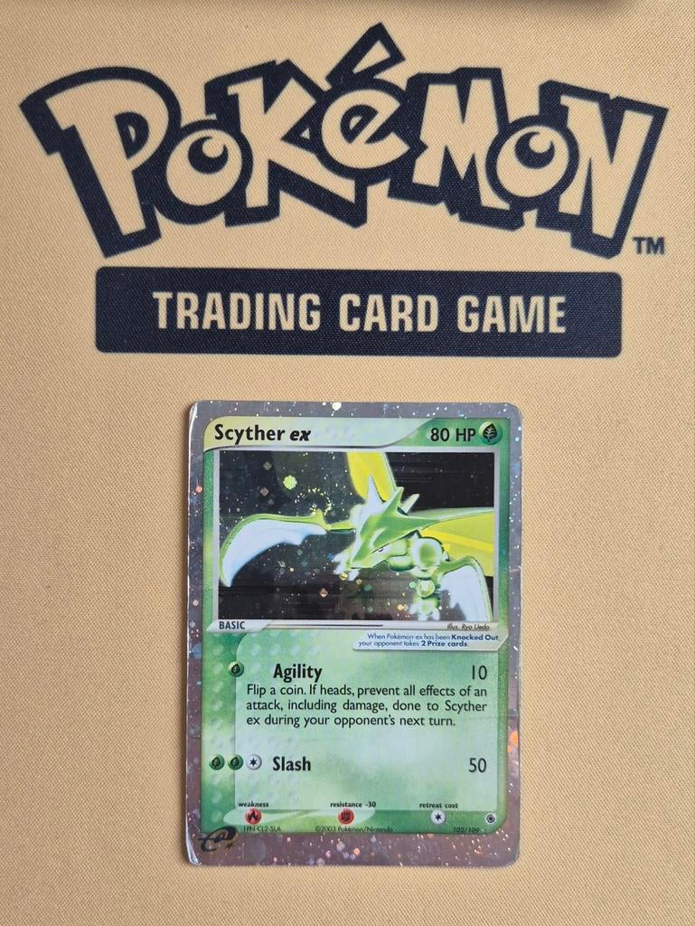 EX Ruby & Sapphire Scyther EX 102/109☆ (2003), Verzenden, Gebruikt, Losse kaart, Foil