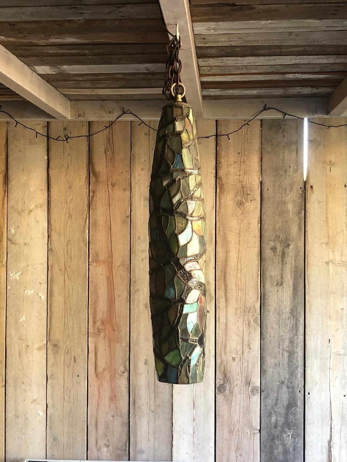 Tiffanylampen: Hanglamp en Wandlamp - namaak Glas in lood, Ophalen of Verzenden, Gebruikt