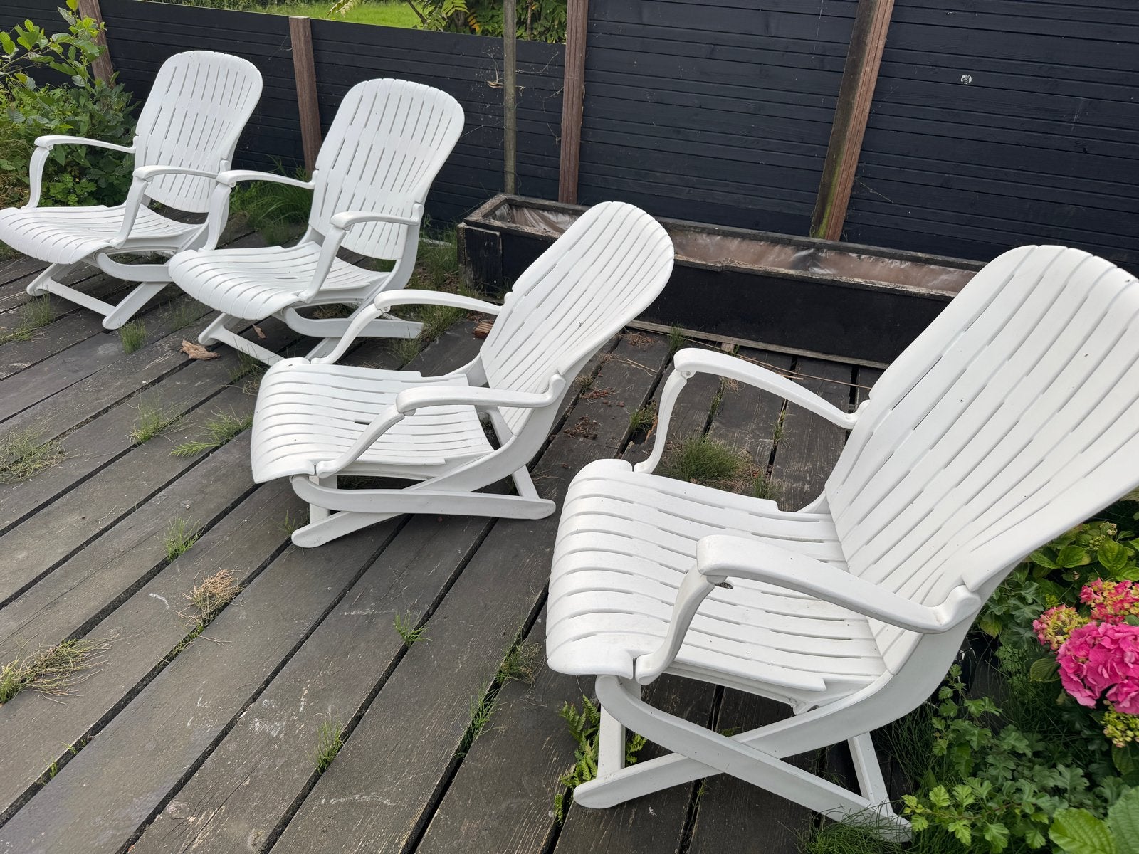 4x Allibert Tangor verstelbare tuinstoelen, Tuin en Terras, Ophalen, Gebruikt, Kunststof, Inklapbaar
