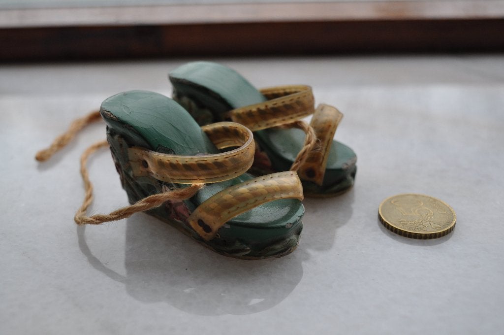 Vintage KLEINE MINIATUUR Schoenen Slippers 7 cm, Ophalen of Verzenden