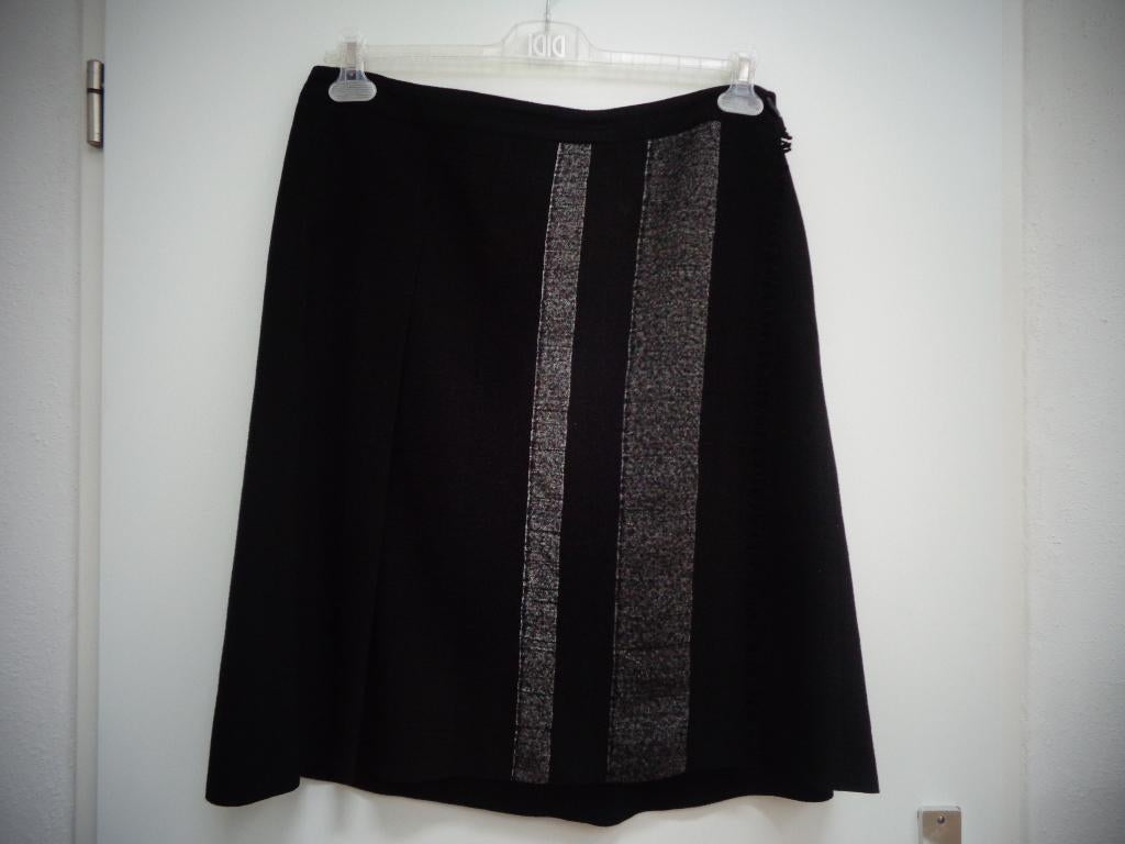 Xandres rok, zwart met grijs, overslag, maat 44, Kleding | Dames, Rokken, Zwart, Maat 42/44 (L), Ophalen of Verzenden, Zo goed als nieuw