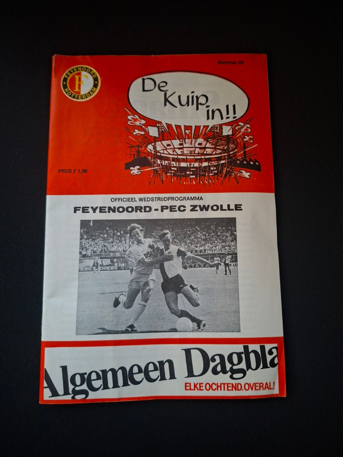 Feyenoord-PEC Zwolle - Cruyff -Programmaboekje 1984, Verzamelen, Ophalen of Verzenden, Zo goed als nieuw, Feyenoord