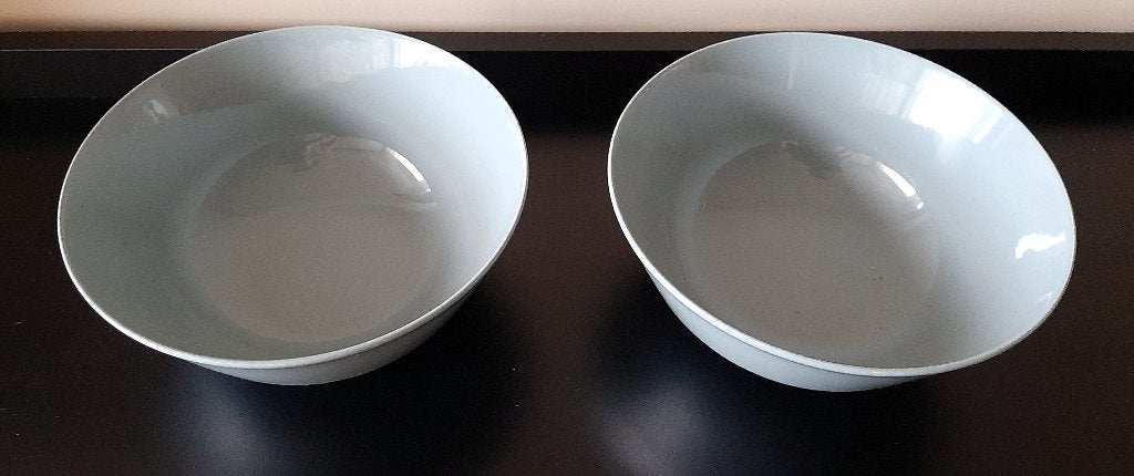VIVO, Villeroy & Boch, 2 blauwgrijze schalen, 23 cm, Vivo, Ophalen of Verzenden, Overige stijlen, Porselein