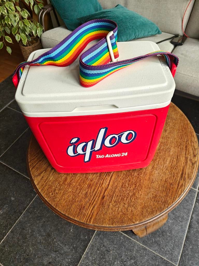 Fraaie Igloo Tag-Along 24 Koelbox met Regenboog Draagband, Ophalen, Gebruikt, Koelbox, Koelelement