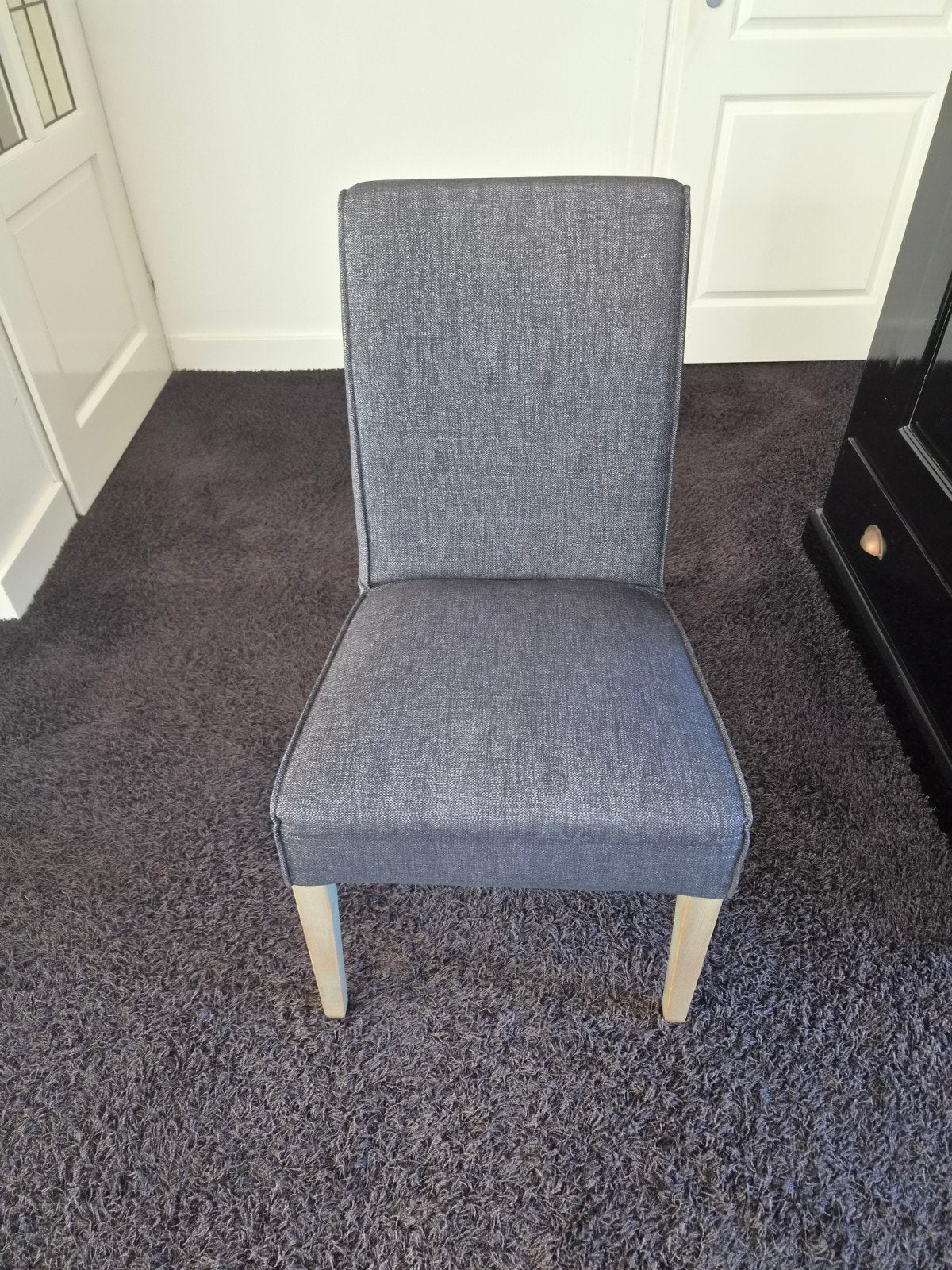 eettafel stoelen 6 stuks, Huis en Inrichting, Stoelen, Ophalen, Gebruikt, Zwart, Houten poten