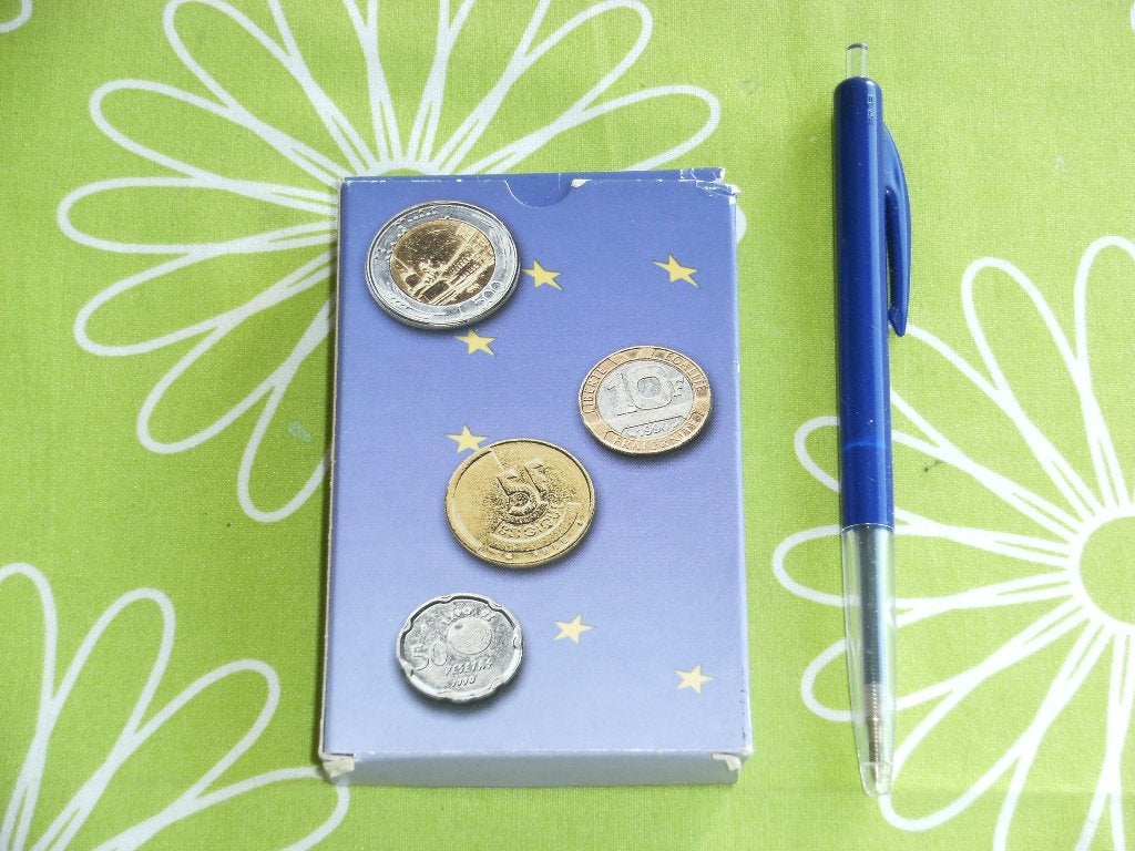 Het oude Europeesche muntenkwartet, Verzamelen, Speelkaarten, Jokers en Kwartetten, Ophalen of Verzenden, Gebruikt, Kwartet(ten)