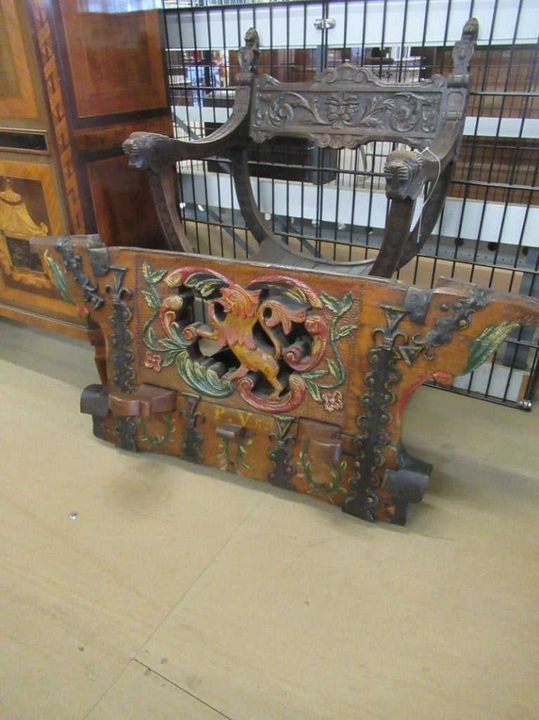 Oer 11872 antiek groot Siciliaans achter deel van een kar, Antiek en Kunst, Ophalen
