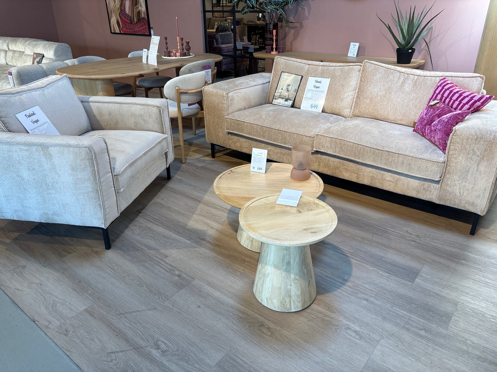Bank en Fauteuil Vogue - Showroomopruiming, Ophalen, Gebruikt, Stof