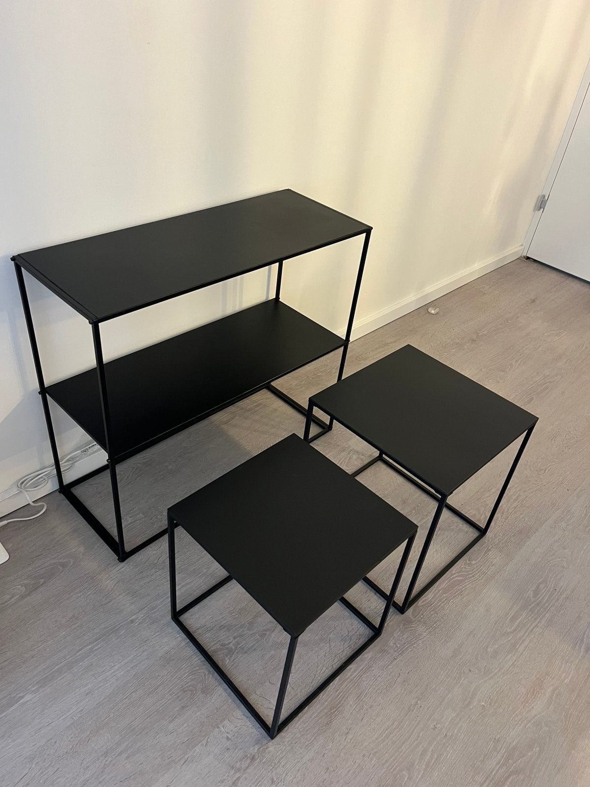 Black furniture set 3 side tables, Ophalen, 50 tot 100 cm, Zo goed als nieuw, 25 tot 50 cm