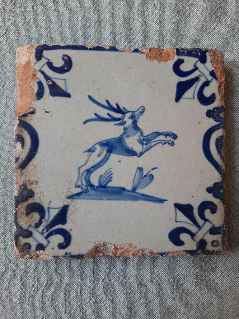 antieke kandelabel tegel, Antiek en Kunst, Ophalen of Verzenden