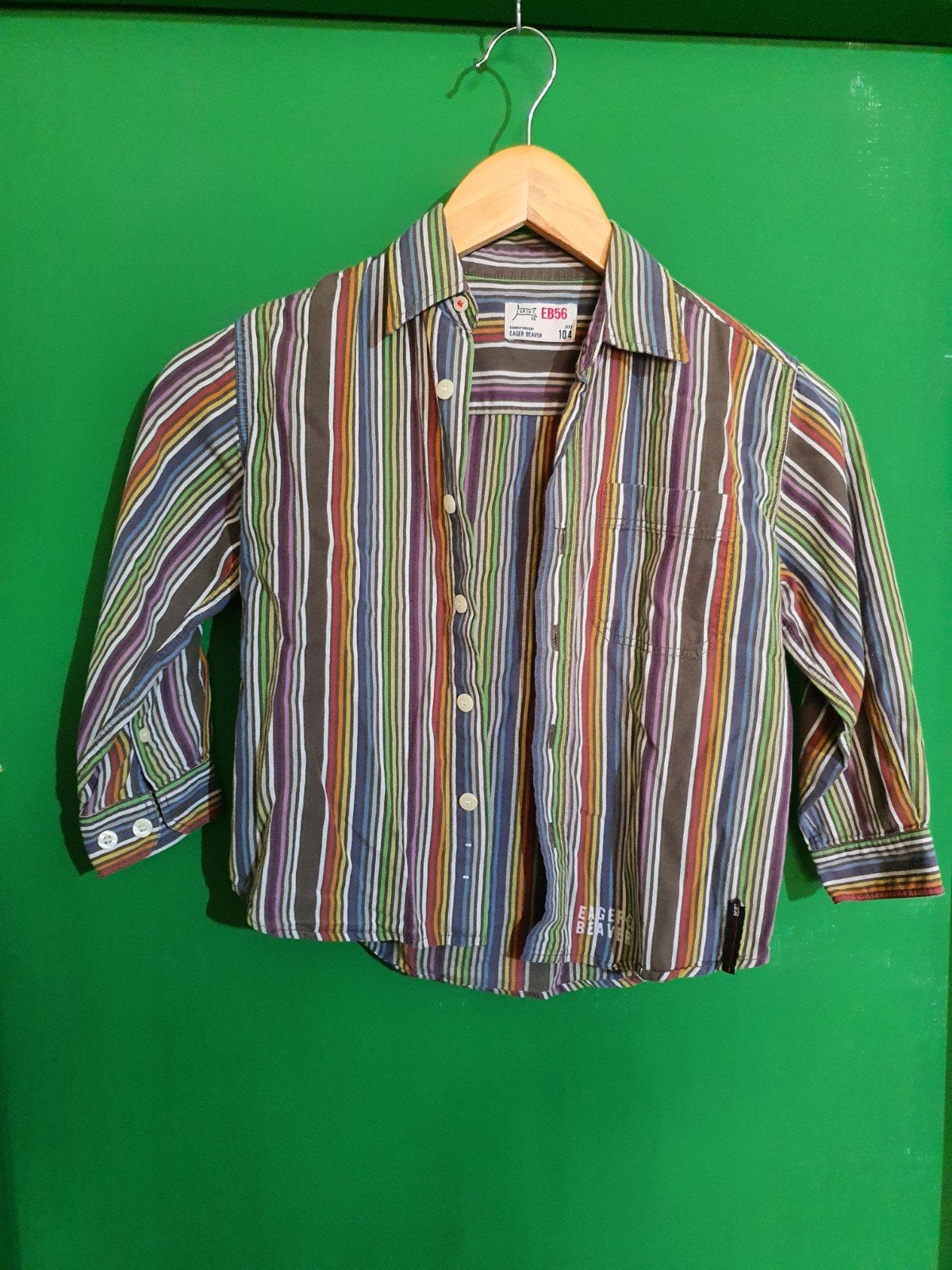 Eager Beaver shirt voor de kleine man maat 104 mooie stof, Ophalen of Verzenden, Zo goed als nieuw