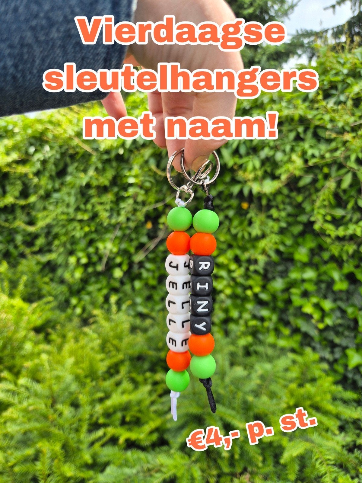 Handgemaakte Vierdaagse Sleutelhangers met Naam, Ophalen of Verzenden, Nieuw