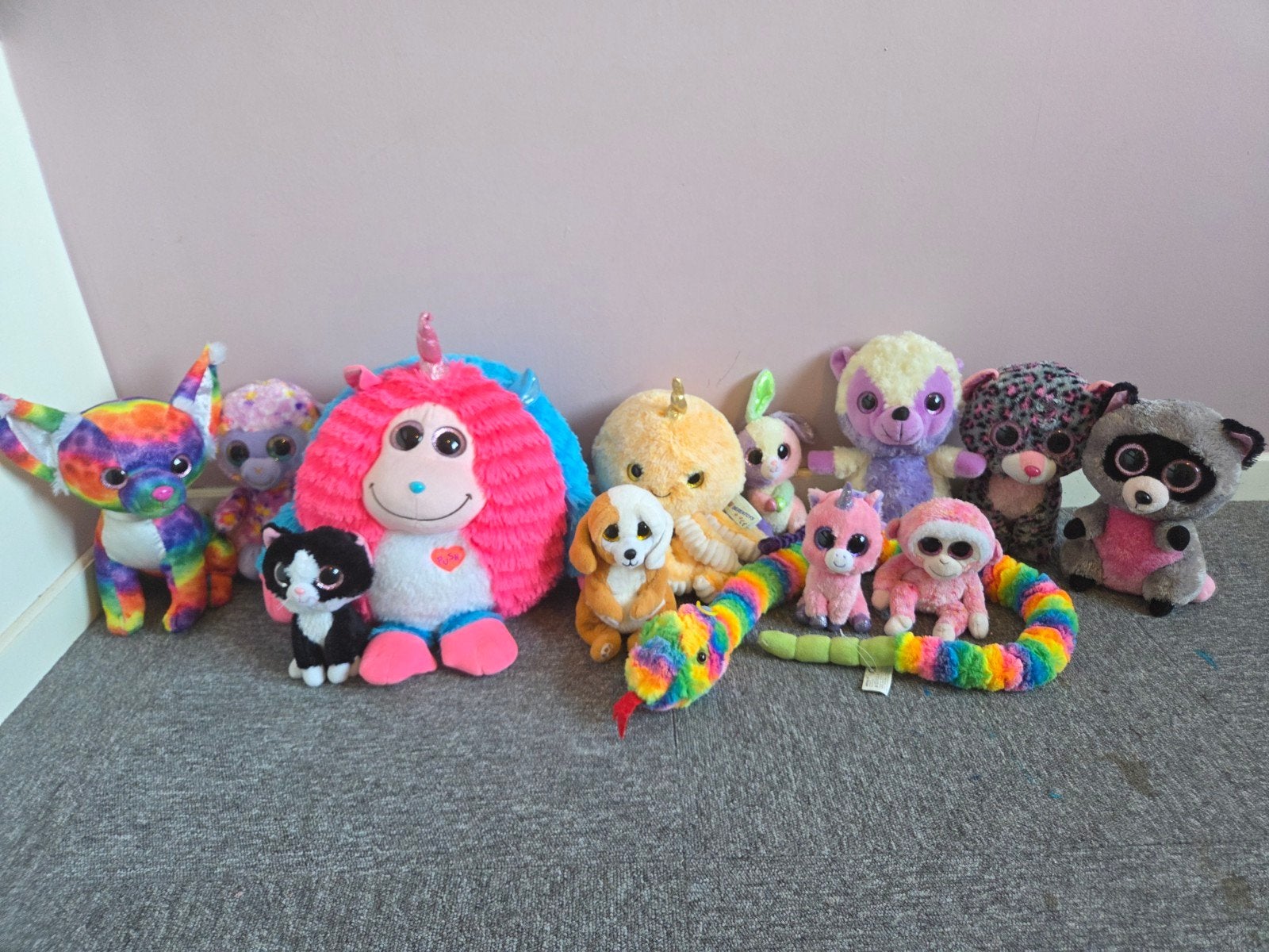 Grote collectie Ty Beanie Boo's en andere knuffels, Eenhoorn, Overige karakters, Ophalen of Verzenden, Middelgroot (20 tot 80 cm)