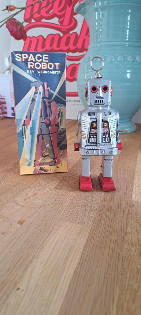 Vintage Space Robot Opwindbaar Speelgoed met Doos, Ophalen of Verzenden