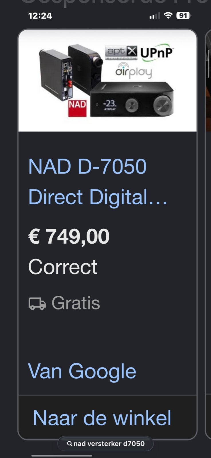 NAD D 7050 Direct Digital Network Receiver, Overige merken, Ophalen of Verzenden, Zo goed als nieuw, 60 tot 120 watt