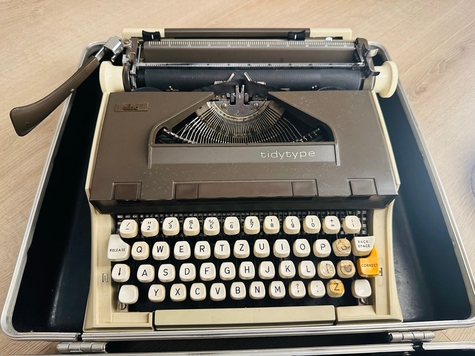 Vintage Tidytype typemachine met originele koffer, Diversen, Ophalen of Verzenden, Gebruikt