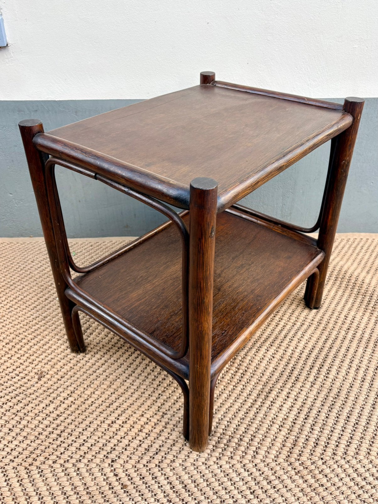 Vintage Manou / Rotan Bijzettafel (Jaren '70), Ophalen, Zo goed als nieuw, Minder dan 55 cm, 45 tot 60 cm
