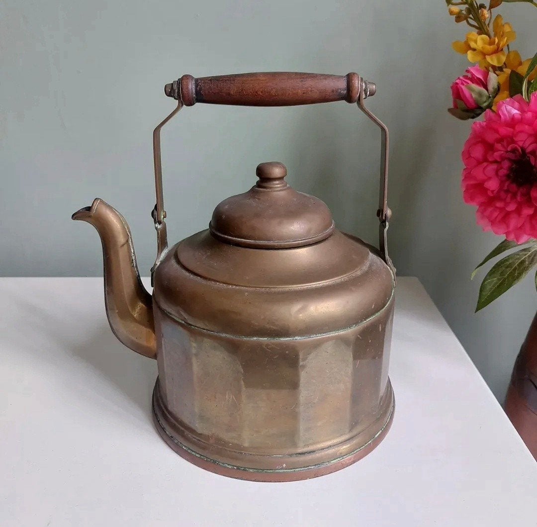 Antieke koperen theeketel, Ophalen of Verzenden