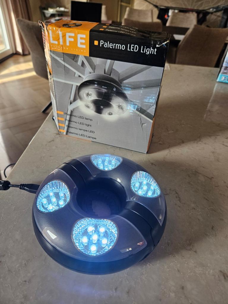 LIFE Palermo LED Parasollamp met Oplaadbare Batterij, Kunststof, Minder dan 50 watt, Accu, Overige typen
