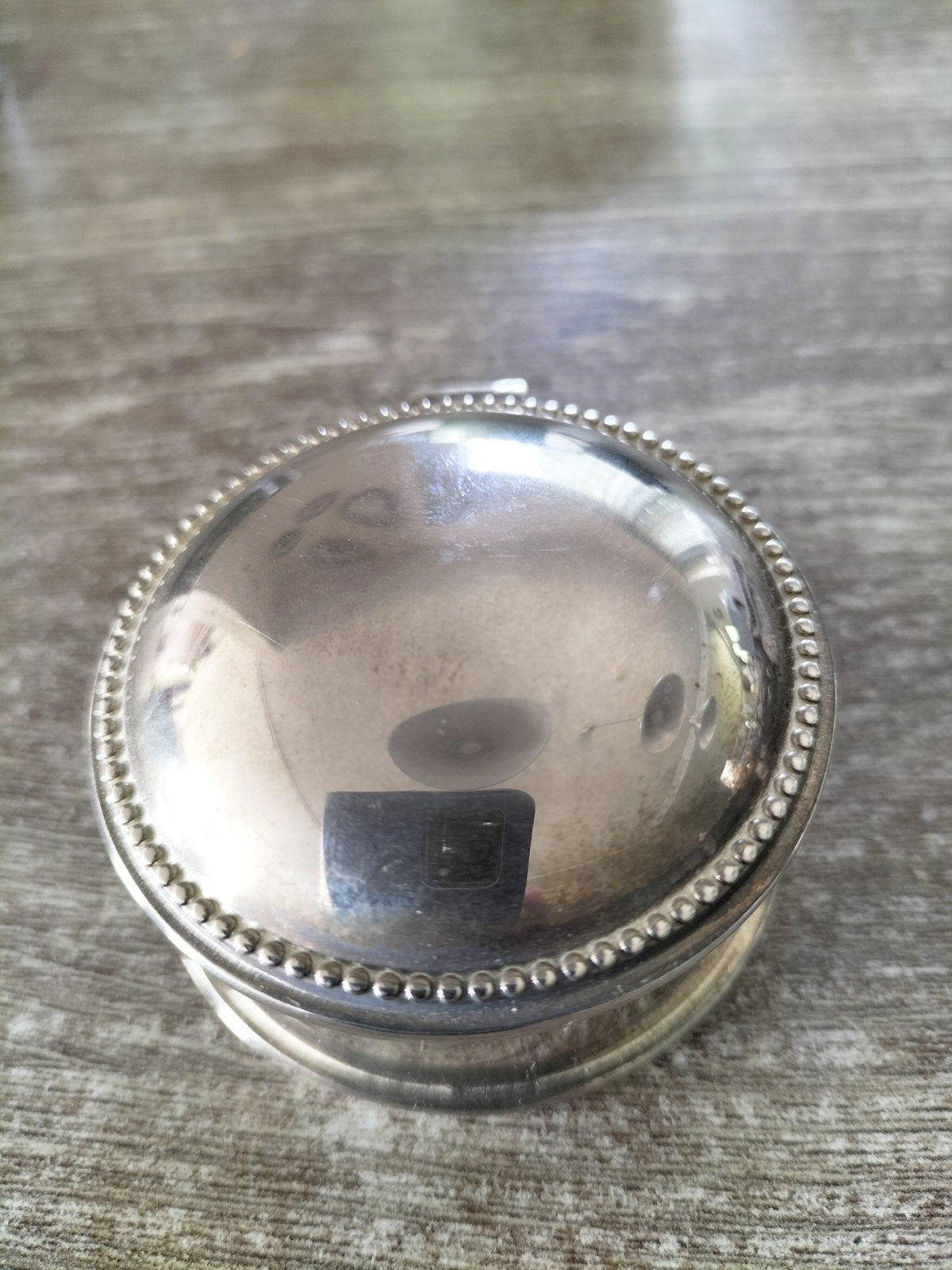 Prachtig oud verzilverd rond ringendoosje, Antiek en Kunst, Ophalen of Verzenden