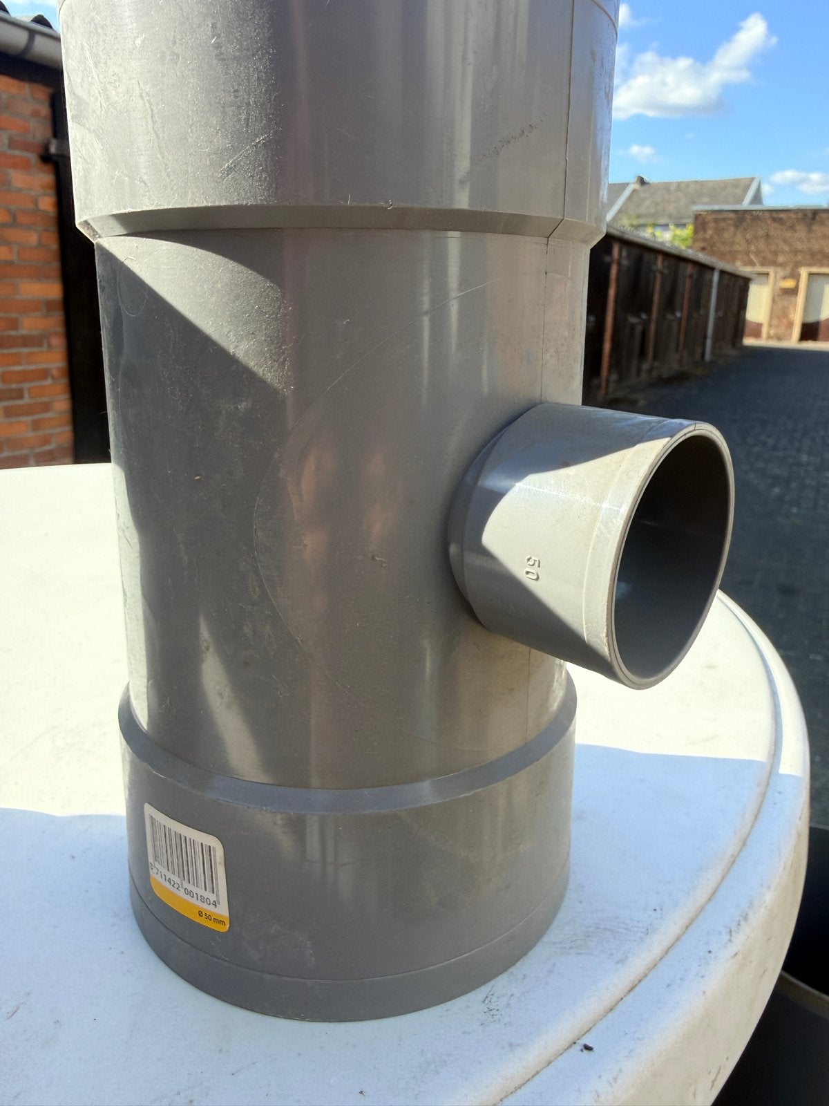 PVC afvoerbuis tstuk 125 /50 15st. 1m buis 125 6 st, Ophalen, Afvoer, Gebruikt, Pvc