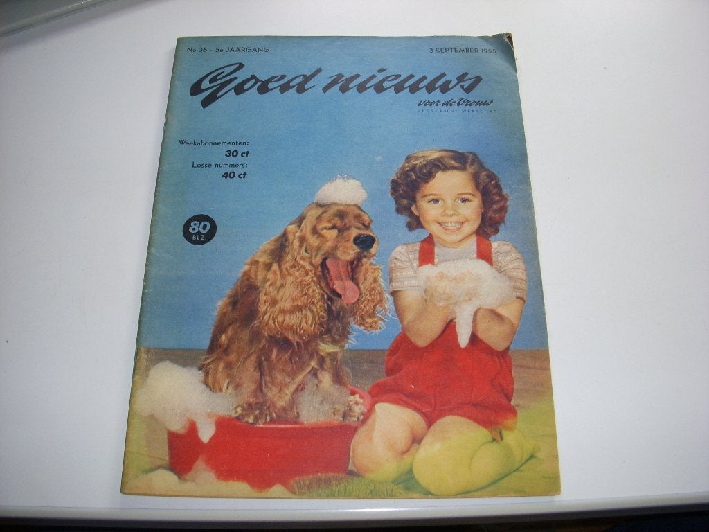 Tijdschrift GOED NIEUWS voor de vrouw 3 september 1955, Boeken, Tijdschriften en Kranten, Ophalen of Verzenden, Gelezen, Damesbladen