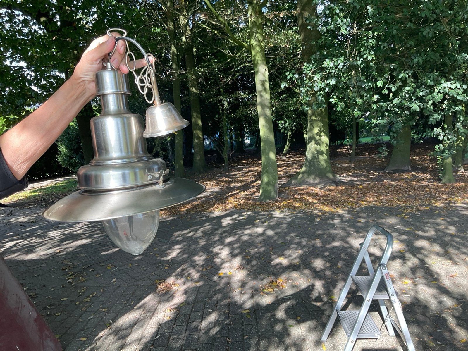 Vintage buitenlamp - roestvrij staal, Ophalen
