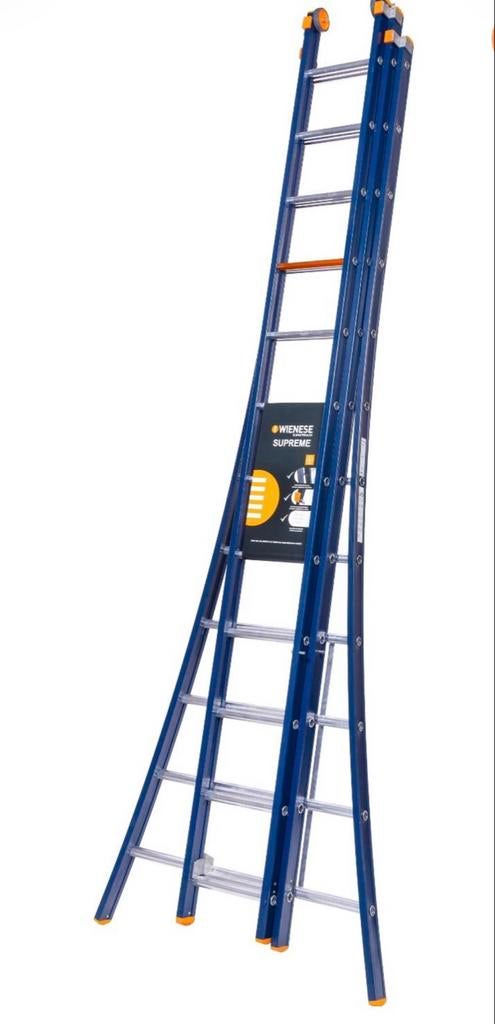 Wienese Supreme driedelige opsteekladder, Doe-het-zelf en Verbouw, Ladders en Trappen, Ophalen of Verzenden, Zo goed als nieuw