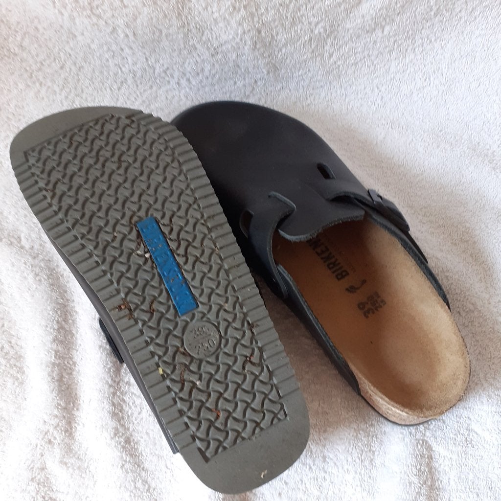 Birkenstock leren boston  39, Zwart, Nieuw, Birkenstock, Sandalen of Muiltjes