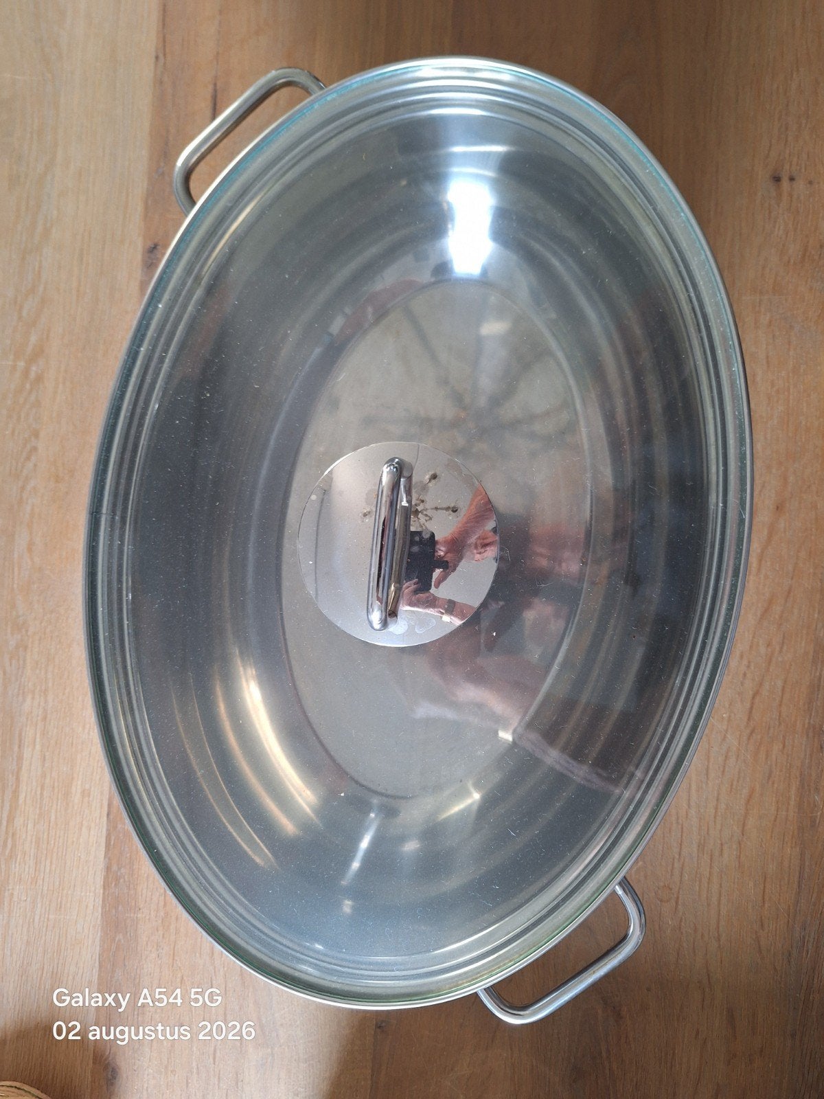 WMF Sauteuse RVS met glazen deksel - 40x27 cm, Gebruikt, Met deksel, Ophalen of Verzenden, Sauteerpan