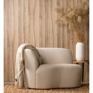 Zandkleurige Teddy Fauteuil Karwei, Ophalen, 75 tot 100 cm, Stof, 50 tot 75 cm