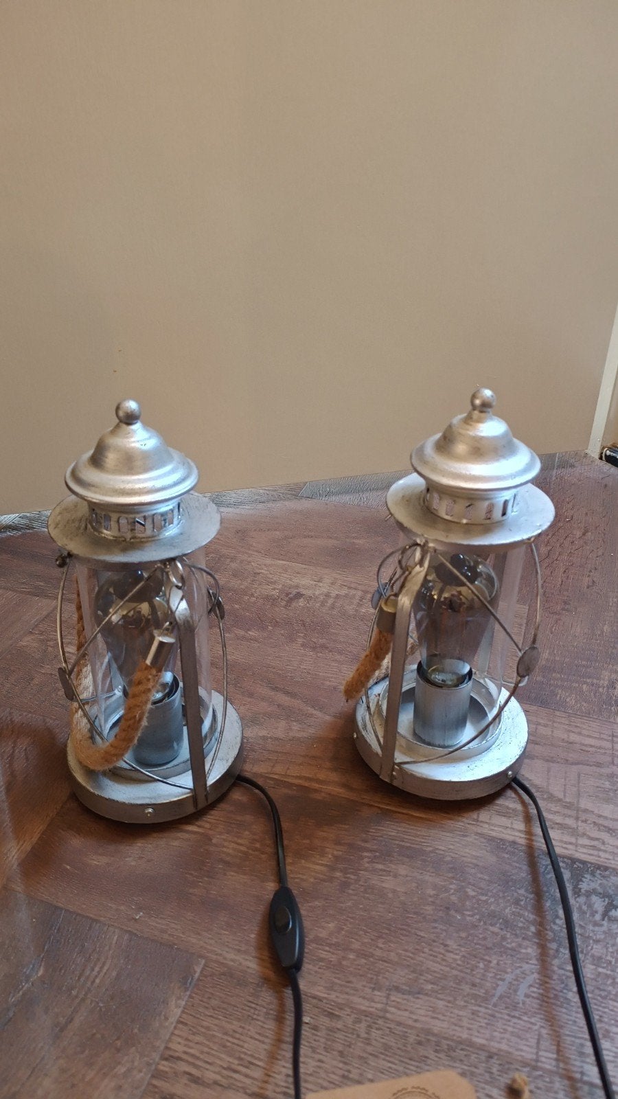 Set van 2 Vintage Nachtkastlampjes - Eglo Leuchten, Eglo, Vintage, Met schakelaar, Nachtlamp