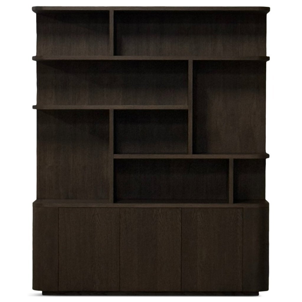 Japandi eiken bruin vakken wand kast 220x180cm, Huis en Inrichting, Kasten | Kledingkasten, Japandi, Met deur(en), 200 cm of meer