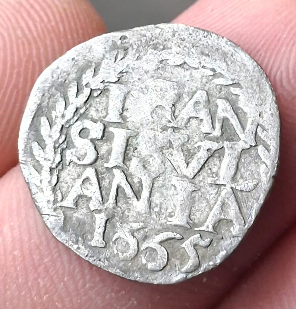 Bodemvondst - bezemstuiver - 1665 - Overijssel - zilver, Postzegels en Munten, Munten | Nederland, Vóór koninkrijk, Zilver, Losse munt